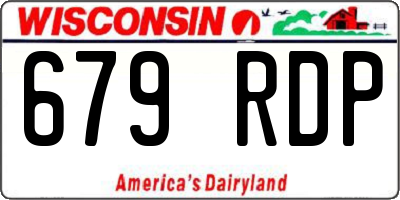 WI license plate 679RDP