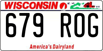 WI license plate 679ROG
