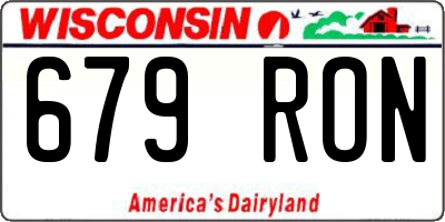 WI license plate 679RON