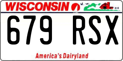 WI license plate 679RSX