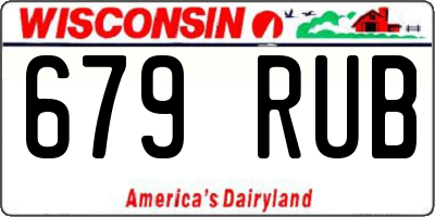 WI license plate 679RUB