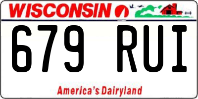 WI license plate 679RUI