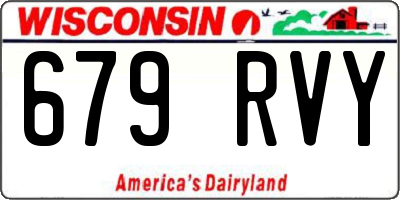 WI license plate 679RVY