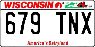 WI license plate 679TNX