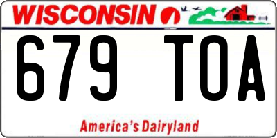 WI license plate 679TOA