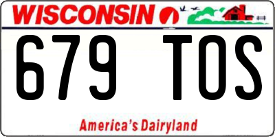 WI license plate 679TOS