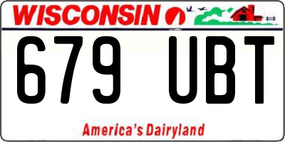 WI license plate 679UBT