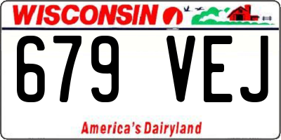 WI license plate 679VEJ