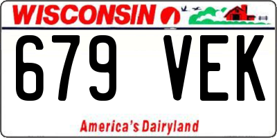WI license plate 679VEK