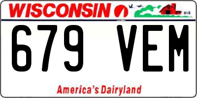 WI license plate 679VEM