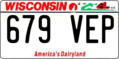 WI license plate 679VEP