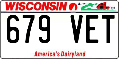 WI license plate 679VET