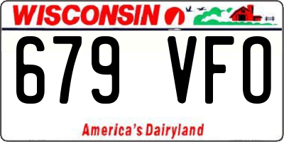 WI license plate 679VFO