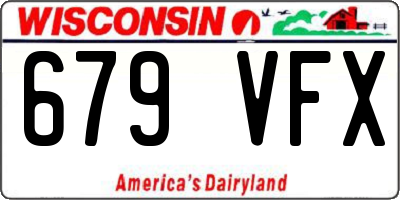 WI license plate 679VFX