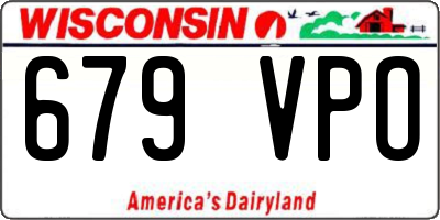 WI license plate 679VPO