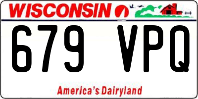 WI license plate 679VPQ