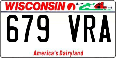 WI license plate 679VRA