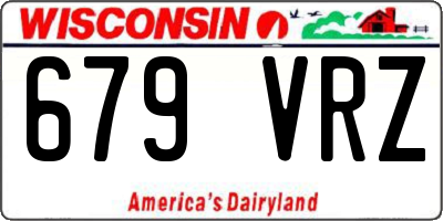 WI license plate 679VRZ