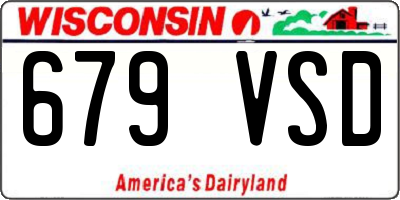 WI license plate 679VSD