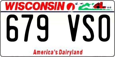 WI license plate 679VSO