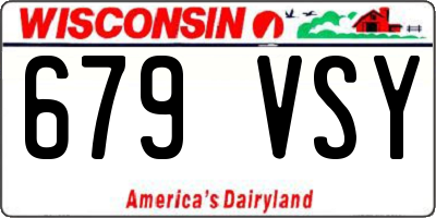 WI license plate 679VSY