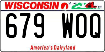 WI license plate 679WOQ