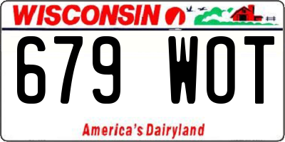 WI license plate 679WOT