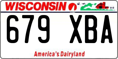 WI license plate 679XBA