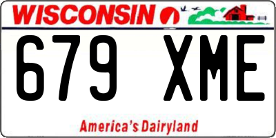 WI license plate 679XME