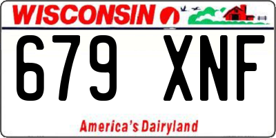 WI license plate 679XNF