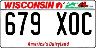 WI license plate 679XOC