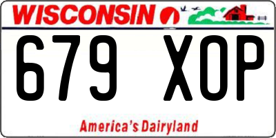 WI license plate 679XOP