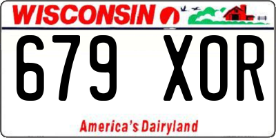 WI license plate 679XOR