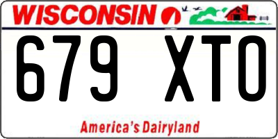 WI license plate 679XTO