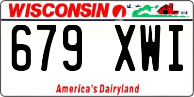 WI license plate 679XWI
