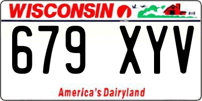WI license plate 679XYV