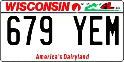 WI license plate 679YEM