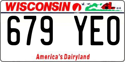 WI license plate 679YEO