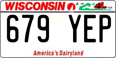 WI license plate 679YEP