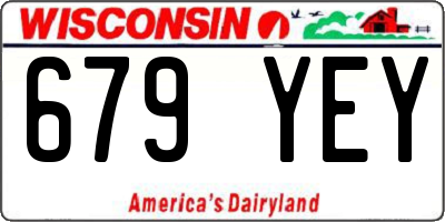 WI license plate 679YEY