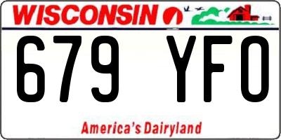 WI license plate 679YFO