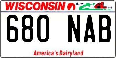 WI license plate 680NAB