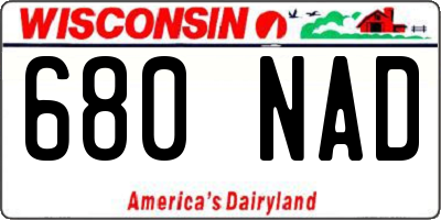 WI license plate 680NAD