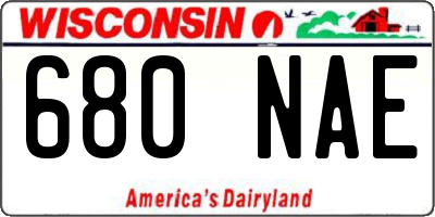 WI license plate 680NAE