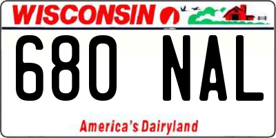 WI license plate 680NAL