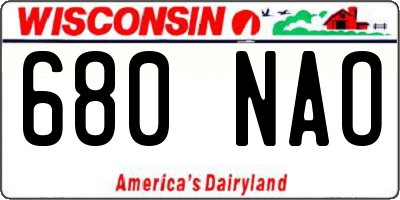 WI license plate 680NAO