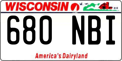 WI license plate 680NBI