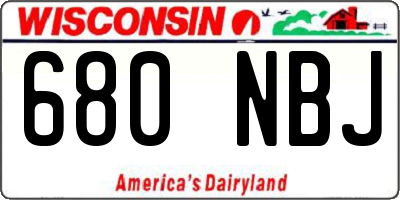 WI license plate 680NBJ