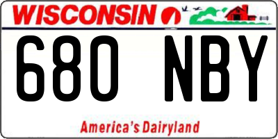 WI license plate 680NBY