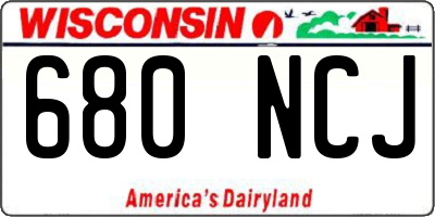 WI license plate 680NCJ
